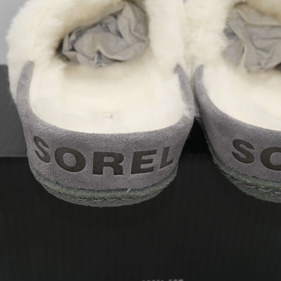 NEW SOREL Nakiska Slide II Women's 12 Suede Lined Slippers Gray Indoor/Outdoor - Picture 6 of 10